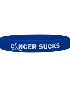 Cancer Sucks Blue Wristband Bracelet for Colon Cancer, Rectal Cancer, Anal Cancer