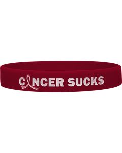 Cancer Sucks Silicone Wristband - Burgundy