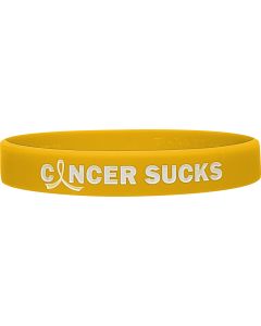 Cancer Sucks Silicone Wristband - Gold