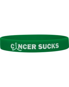 "Cancer Sucks" Ink-Filled Silicone Wristband - Green