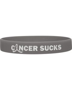 Cancer Sucks Wristband Bracelet in Grey for Brain Cancer