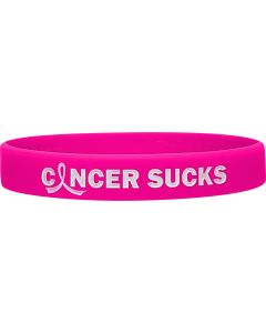 Cancer Sucks Wristband Bracelet in Hot Pink for Breast Cancer
