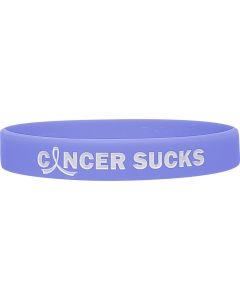 "Cancer Sucks" Ink-Filled Silicone Wristband - Periwinkle
