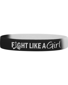 Fight Like a Girl Hybrid Silicone Wristband - Black & White