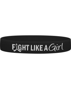 Fight Like a Girl Wristband in Black for Melanoma, Skin Cancer, Narcolepsy