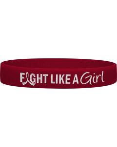 Fight Like a Girl Wristband - Burgundy for Multiple Myeloma, Brain Aneurysm, Sickle Cell Anemia