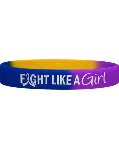 Fight Like a Girl Hybrid Silicone Wristband - Blue, Purple, & Marigold