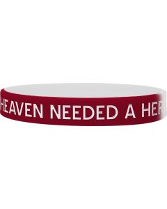 "Heaven Needed a Hero" Silicone Wristband - Burgundy & White