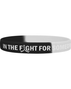 "In The Fight" Ink-Filled Silicone Wristband Bracelet - Black, White