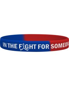 "In The Fight" Ink-Filled Wristband Bracelet - Blue, Red