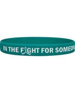 "In The Fight" Ink-Filled Silicone Wristband Bracelet - Teal 