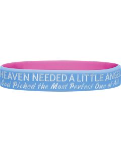 "Heaven Needed a Little Angel" SIDS Awareness Wristband - Light Blue & Pink