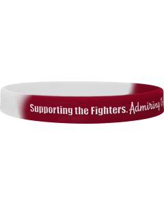"Supporting Admiring Honoring" Silicone Wristband - Burgundy & White