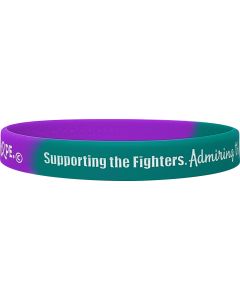 "Supporting Admiring Honoring" Ink-Filled Silicone Wristband - Teal, Purple