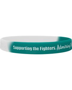 Supporting, Admiring, Honoring Silicone Wristband - Teal & White