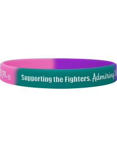 "Supporting Admiring Honoring" Ink-Filled Silicone Wristband - Teal, Purple, Pink