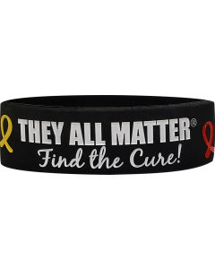 They All Matter Wide Silicone Wristband - Black