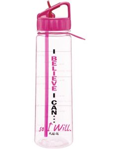 I Believe I Can So I Will Inspirational Message Quote Water Bottle With Time Marker
