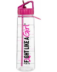 Fight Like a Girl Water Bottle With Time-Marker Pink Breast Cancer