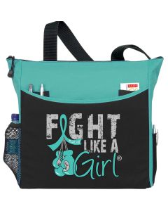 "Fight Like a Girl Knockout" Dakota Tote Bag - Teal 