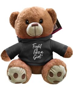 "Fight Like a Girl Script" Fight Pal Teddy Bear - Black Frost