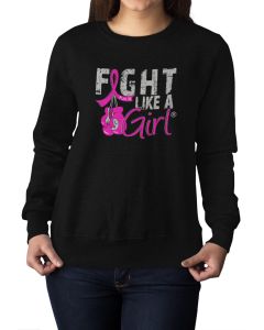 Fight Like a Girl Knockout Unisex Sweatshirt - Black w/ Pink [S]