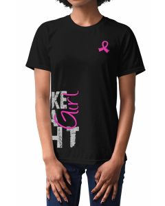 Fight Like a Girl Side Wrap v1 Unisex T-Shirt - Black, Pink [S]