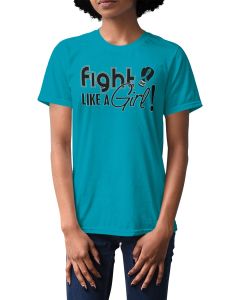 Fight Like a Girl Signature Unisex T-Shirt - Aqua Blue [S]
