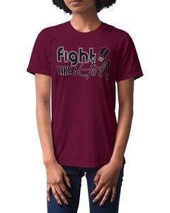 Fight Like a Girl Signature Unisex T-Shirt - Burgundy [S]