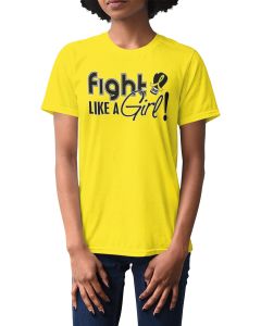 Fight Like a Girl Signature Unisex T-Shirt - Yellow [XS]