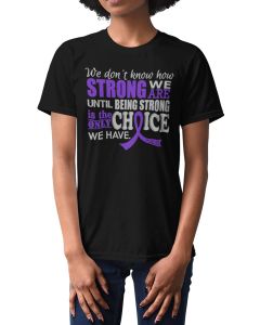 How Strong We Are Unisex T-Shirt - Black w/ Purple [S]