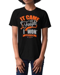 It Came. We Fought. I Won. Unisex T-Shirt - Black w/ Orange [S]