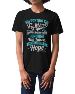 Supporting, Admiring, Honoring Unisex T-Shirt - Black w/ Teal [S]