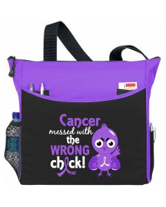 "Messed With The Wrong Chick" Dakota Tote Bag - Purple