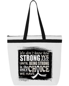 "How Strong We Are" Darcey Tote Bag - White