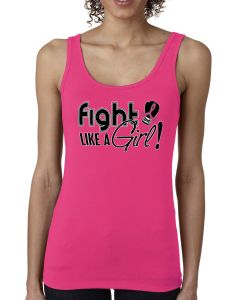 Fight Like a Girl Signature Women's Stretch Tank Top - Hot Pink [S]