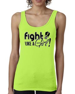 Fight Like a Girl Signature Women's Stretch Tank Top - Lime Green [S]