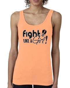 Fight Like a Girl Signature Women's Stretch Tank Top - Peach [S]