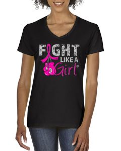 Fight Like a Girl Knockout Women's V-Neck T-Shirt