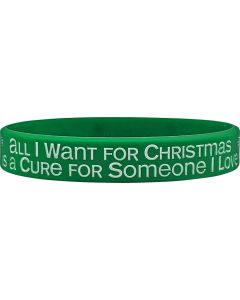 All I Want for Christmas Silicone Wristband - Green