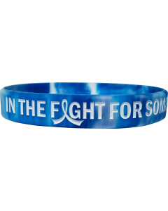 "In The Fight" Ink-Filled Silicone Wristband Bracelet - Blue, White