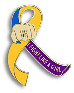 Fight Like a Girl Lapel Pin - Bladder Cancer
