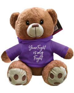 "Your Fight Is My Fight" Fight Pal Teddy Bear - Purple 