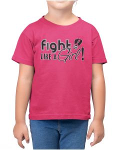 Fight Like a Girl Signature Youth T-Shirt - Hot Pink [XS]