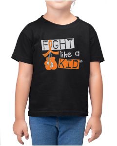 Fight Like a Kid Label Youth T-Shirt - Black w/ Orange [XS]