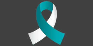 Teal & White Cervical Cancer Awareness Ribbon