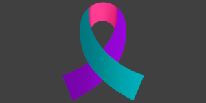 Teal, Purple, and Pink Ribbon